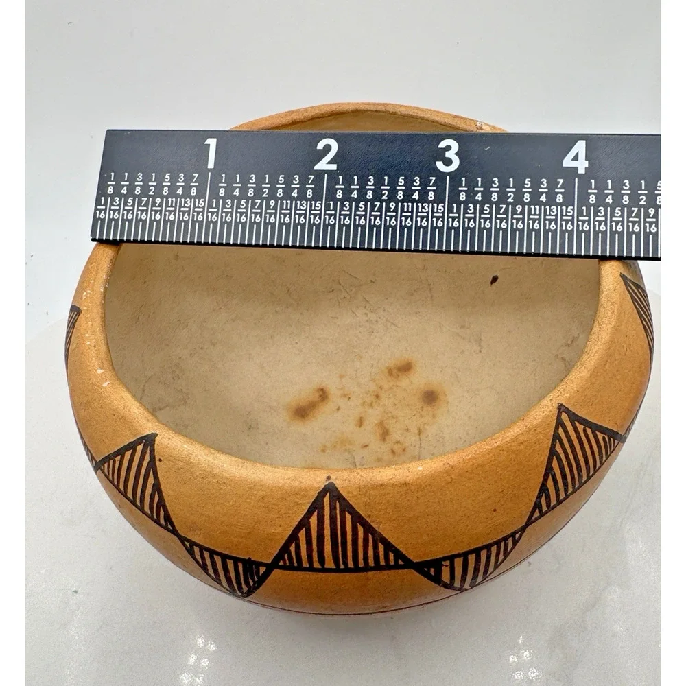 Antique Early Hopi Pueblo Pottery Food Bowl Pot Old Patina Acoma NM Painted
